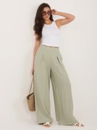 Spodnie materiałowe damskie, zielone, Sublevel