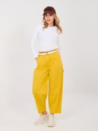 Spodnie materiałowe damskie, żółte, Italy Moda