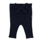 Spodnie materiałowe dziewczęce, prążkowane, czarne, Nicol