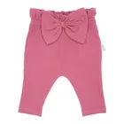 Spodnie materiałowe dziewczęce, prążkowane, różowe, Nicol