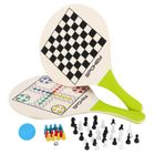 Spokey, Woo-Bad Game, rakietki do badmintona plażowego z grami (szachy i chińczyk)