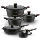 Starke Pro, Redwood, zestaw garnków z pokrywką i patelnia, 10 elementów