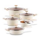 Starke Pro, Texture Creamy, zestaw garnków z pokrywką i patelnia, 10 elementów