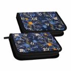 Starpak, piórnik rozkładany, pojedynczy, z wyposażeniem, Football Blue