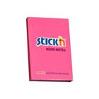 Stick'n, notes samoprzylepny, kostka, ciemnoróżowy neon, 100 kartek, 76-51 mm