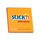 Stick'n, notes samoprzylepny, kostka, pomarańczowy neon, 100 kartek, 76-76 mm