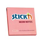 Stick'n, notes samoprzylepny, kostka, różowy neon, 100 kartek, 76-76 mm