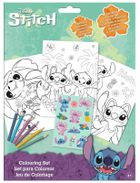 Stitch. Zestaw do kolorowania. 6 kredek + 8 obrazków