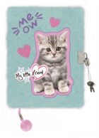 St.Majewski, My Little Friend, pamiętnik 3D z kłódką, A5, włochacz, 96 kartek, Mint Kitty