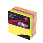 Strigo, karteczki samoprzylepne, 76-76mm, 400 kartek, neon