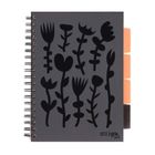 Strigo, Pads, kołozeszyt B5, 100 kartek, kratka, Floral, czarny, 1 szt.