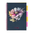 Strigo, Pads, kołozeszyt B5, 100 kartek, kratka, Kwiaty, granatowy, 1 szt.