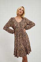 Sukienka damska, brązowa, Moodo