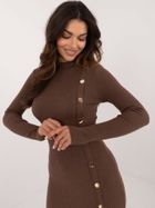 Sukienka damska, brązowa, Wool Fashion Italia