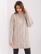 Sukienka damska z wełną, beżowa, Rue Paris