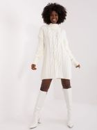 Sukienka damska z wełną, ecru, Rue Paris