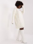 Sukienka damska z wełną, ecru, Rue Paris