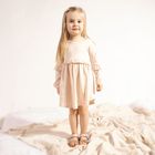 Sukienka dziewczęca z długim rękawem, beżowa, Nicol