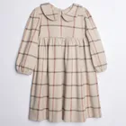 Sukienka dziewczęca z długim rękawem, beżowa, Nicol