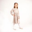 Sukienka dziewczęca z długim rękawem, beżowa, Nicol