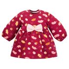 Sukienka dziewczęca z długim rękawem, bordowa, Eevi