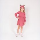 Sukienka dziewczęca z długim rękawem, różowa, Nicol