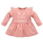 Sukienka dziewczęca z długim rękawem, różowa, Pinokio