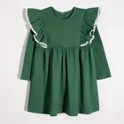 Sukienka dziewczęca z długim rękawem, zielona, Nicol