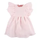 Sukienka dziewczęca z krótkim rękawem, jasnoróżowa, Eevi