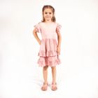 Sukienka dziewczęca z krótkim rękawem, różowa, Nicol