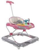 Sun Baby, chodzik z kierownicą i popychaczem, różowo-szary