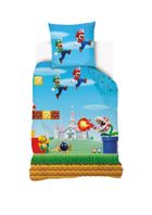 Super Mario, 2-częściowy komplet pościeli bawełnianej, 160-200 cm