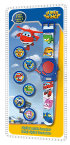 Super Wings, zegarek na rękę z 6 dyskami latającymi, 1 op.