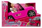 Swede, pojazd terenowy z lalką, różowy
