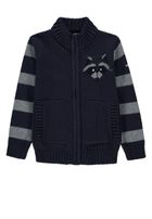 Sweter chłopięcy, rozpinany, granatowy, Esprit