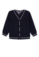 Sweter chłopięcy, rozpinany, granatowy, Kanz