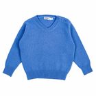 Sweter chłopięcy z wełną, niebieski, Olimpias