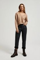 Sweter damski, brązowy, Moodo