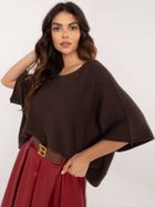 Sweter damski, brązowy, oversize, Basic Feel Good