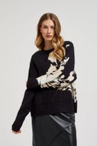 Sweter damski, czarny, Moodo
