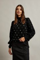 Sweter damski, czarny, Moodo