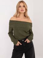 Sweter damski, khaki, Italy Moda