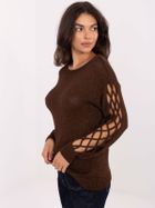 Sweter damski, oversize, brązowy, Italy Moda