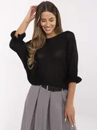 Sweter damski, oversize, czarny, Italy Moda
