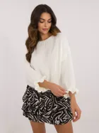 Sweter damski, oversize, ecru, Italy Moda