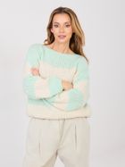 Sweter damski, oversize, niebieski, Italy Moda