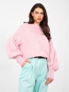 Sweter damski, oversize, różowy, Italy Moda