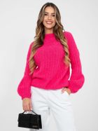 Sweter damski, oversize, różowy, Italy Moda