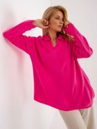 Sweter damski, oversize, różowy, Rue Paris