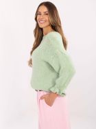 Sweter damski, oversize, zielony, Italy Moda